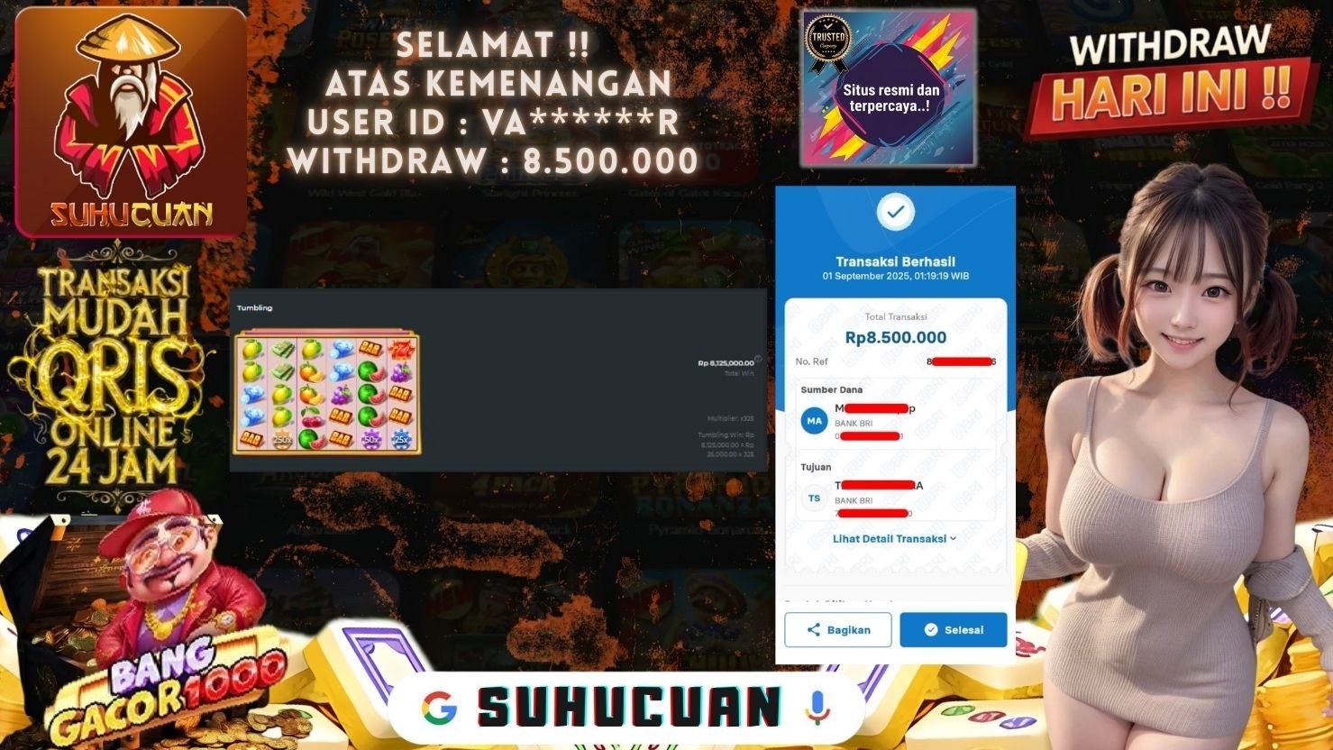 SUHUCUAN JACKPOT SLOT BANG GACOR 1000